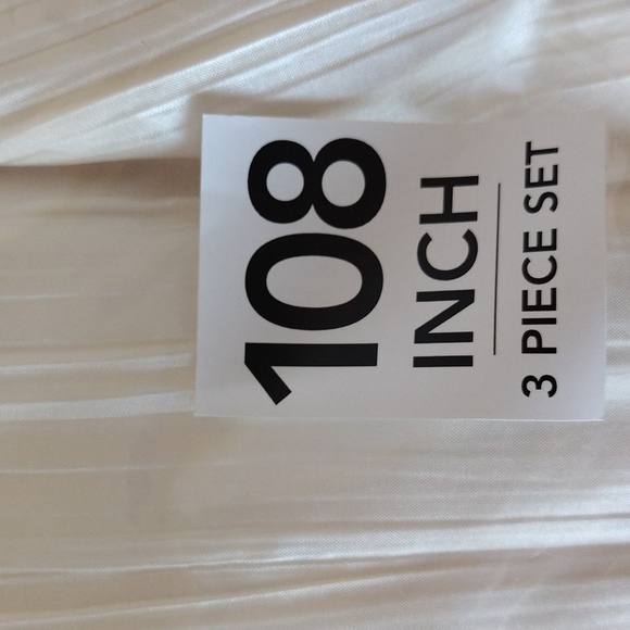 Athen Rod Pocket Pair of Curtain Panel with Scarf Valance Set of 3 Ivory… - Picture 6 of 6